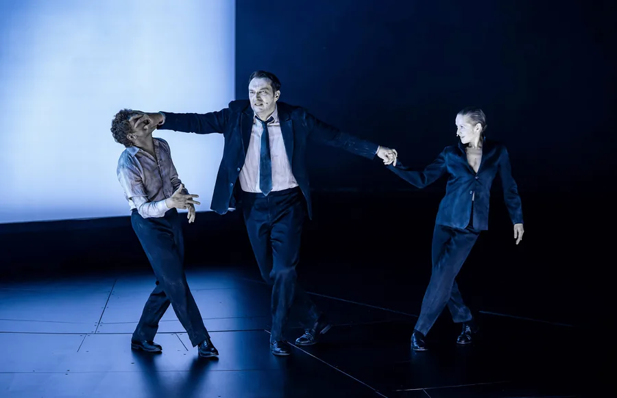 Salzburger Festspiele 2026: Johannes Nussbaum, Steven Scharf and Valery Tscheplanowa in Faust I directed by Ulrich Rasche
